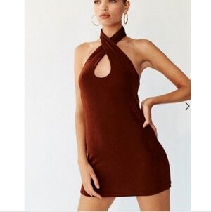 NWT WITH JEAN LENA DRESS IN CHOCOLATE